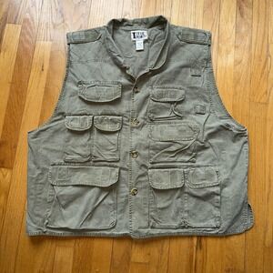 Vintage Trail Designs Vest 2XL Utility Canvas Pockets Hunting Fishing Safari